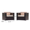 Orene Outdoor Chair Set of 2 | Brown Rattan | Tan Waterproof Fabric BM335444