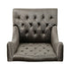 Tesy High Back Accent Club Chair | Gray Tufted Velvet | Black Wood