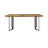 Niyan Outdoor Dining Table | Brown Wood Top | Black Metal Base | 72’’ BM335447