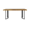 Niyan Outdoor Dining Table | Brown Wood Top | Black Metal Base | 72"