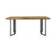 Niyan Outdoor Dining Table | Brown Wood Top | Black Metal Base | 72"