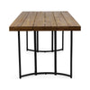 Niyan Outdoor Dining Table | Brown Wood Top | Black Metal Base | 72"