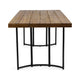 Niyan Outdoor Dining Table | Brown Wood Top | Black Metal Base | 72"