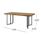 Niyan Outdoor Dining Table | Brown Wood Top | Black Metal Base | 72"