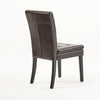 Brenda Dining Chair Set of 2 | Chocolate Brown Tufted Faux Leather BM335449