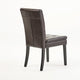 Brenda Dining Chair Set of 2 | Chocolate Brown Tufted Faux Leather BM335449