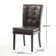Brenda Dining Chair Set of 2 | Chocolate Brown Tufted Faux Leather