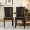 Brenda Dining Chair Set of 2 | Chocolate Brown Tufted Faux Leather