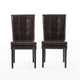 Brenda Dining Chair Set of 2 | Chocolate Brown Tufted Faux Leather