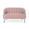 Buno Loveseat | Blush Pink Tufted Polyester | Metal Hairpin Legs 50"