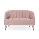 Buno Loveseat | Blush Pink Tufted Polyester | Metal Hairpin Legs 50"
