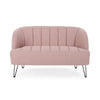 Buno Loveseat | Blush Pink Tufted Polyester | Metal Hairpin Legs 50’’ BM335450