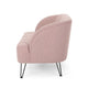 Buno Loveseat | Blush Pink Tufted Polyester | Metal Hairpin Legs 50"
