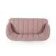 Buno Loveseat | Blush Pink Tufted Polyester | Metal Hairpin Legs 50"