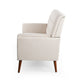 Loveseat | Beige Button Tufted Fabric | Retro Brown Solid Wood | 57’’ BM335451