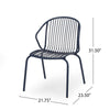 Osto Outdoor Side Chair Set of 2 | Navy Blue Iron Frames | Sleek Legs