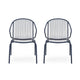 Osto Outdoor Side Chair Set of 2 | Navy Blue Iron Frames | Sleek Legs