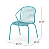 Osto Outdoor Side Chair Set of 2 | Teal Blue Iron Frames | Sleek Legs