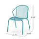 Osto Outdoor Side Chair Set of 2 | Teal Blue Iron Frames | Sleek Legs