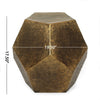 Hexagonal End Table | Gold Aluminium Frame Textured Surface | 20’’ BM335456