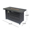 Outdoor Fire Pit | Black Iron | Inner Propane Gas Tank Storage | 47"