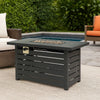 Outdoor Fire Pit | Black Iron | Inner Propane Gas Tank Storage | 47"