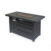 Outdoor Fire Pit | Black Iron | Inner Propane Gas Tank Storage | 47"