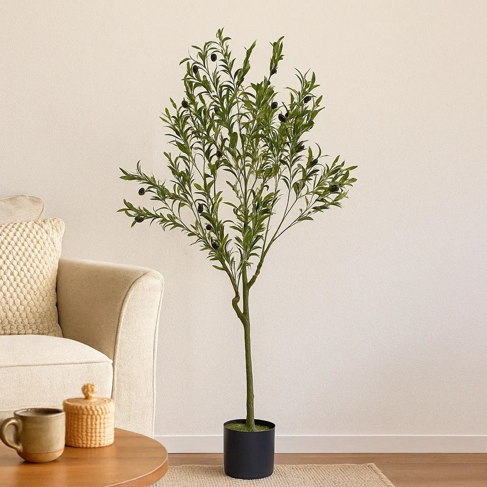 Vina Artificial Olive Tree, Realistic Green Silk Leaves, 47 Inch