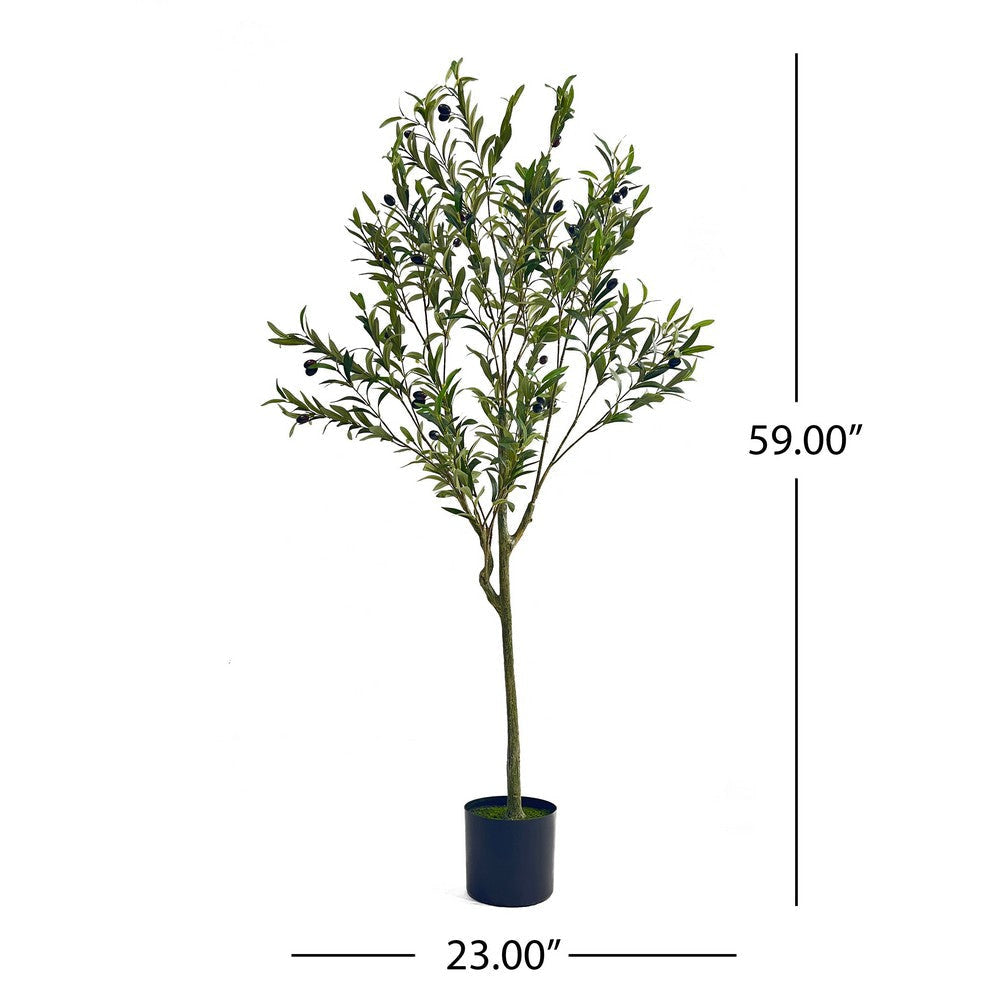 Vina Artificial Olive Tree Realistic Green Silk Leaves 59’’