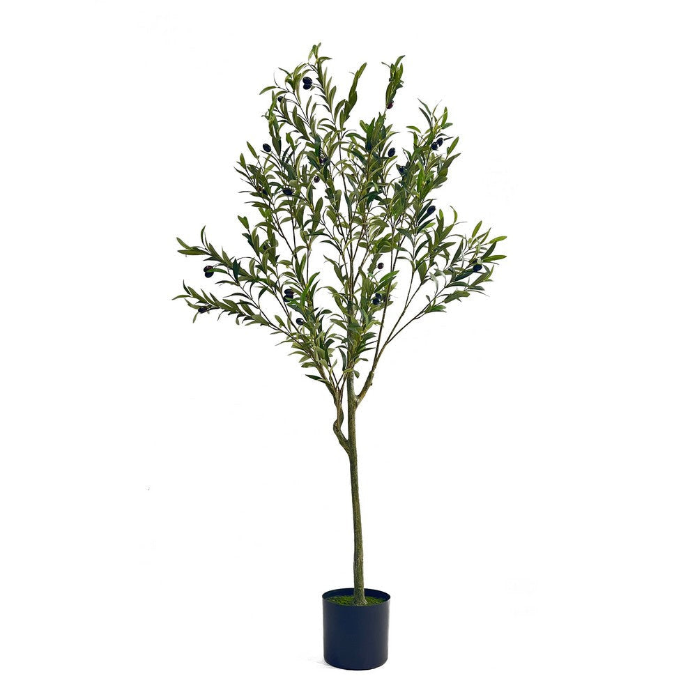 Vina Artificial Olive Tree, Realistic Green Silk Leaves, 59"