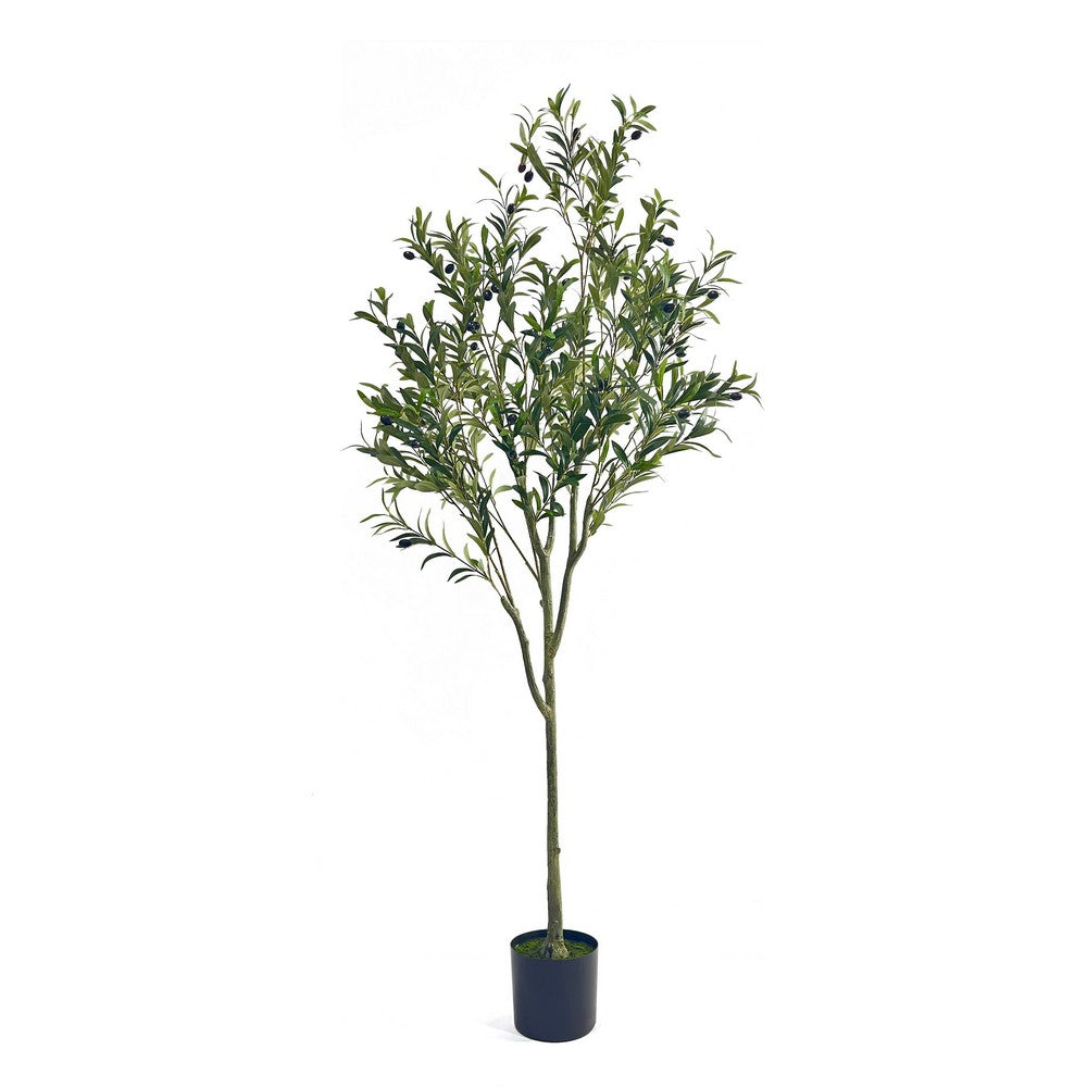 Vina Artificial Olive Tree, Realistic Green Silk Leaves, 71"