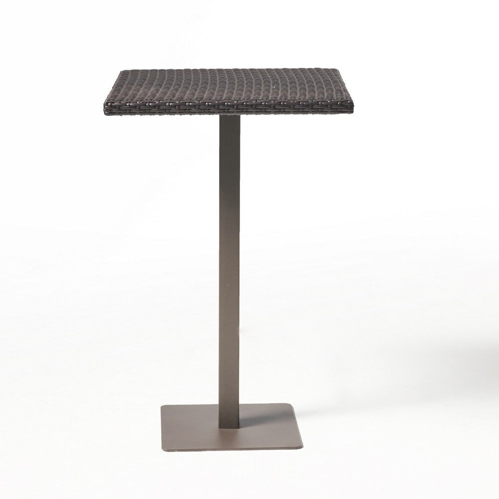 Outdoor Square Bar Table | Brown Multi Rattan | Metal Frame BM335467