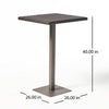 Outdoor Square Bar Table | Brown Multi Rattan | Metal Frame BM335467