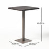 Outdoor Square Bar Table | Brown Multi Rattan | Metal Frame