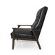 Accent Armchair | Tufted Matte Black Faux Leather | Brown Wood Frame BM335470