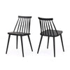Dining Side Chair Set of 2 | Black Polypropylene | Spindle Backrest