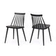 Dining Side Chair Set of 2 | Black Polypropylene | Spindle Backrest
