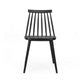 Dining Side Chair Set of 2 | Black Polypropylene | Spindle Backrest