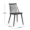 Dining Side Chair Set of 2 | Black Polypropylene | Spindle Backrest