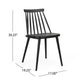 Dining Side Chair Set of 2 | Black Polypropylene | Spindle Backrest
