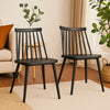 Dining Side Chair Set of 2 | Black Polypropylene | Spindle Backrest
