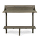 Outdoor Balcony Bar Table, Slim Design Gray Wood Frame, 50"