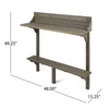 Outdoor Balcony Bar Table, Slim Design Gray Wood Frame, 50"
