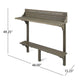 Outdoor Balcony Bar Table, Slim Design Gray Wood Frame, 50"