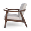 Accent Armchair | Soft Button Tufted Beige Fabric | Dark Brown Wood