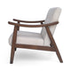 Accent Armchair | Soft Button Tufted Beige Fabric | Dark Brown Wood