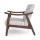 Accent Armchair | Soft Button Tufted Beige Fabric | Dark Brown Wood BM335473