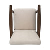 Accent Armchair | Soft Button Tufted Beige Fabric | Dark Brown Wood