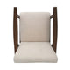 Accent Armchair | Soft Button Tufted Beige Fabric | Dark Brown Wood
