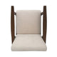 Accent Armchair | Soft Button Tufted Beige Fabric | Dark Brown Wood BM335473
